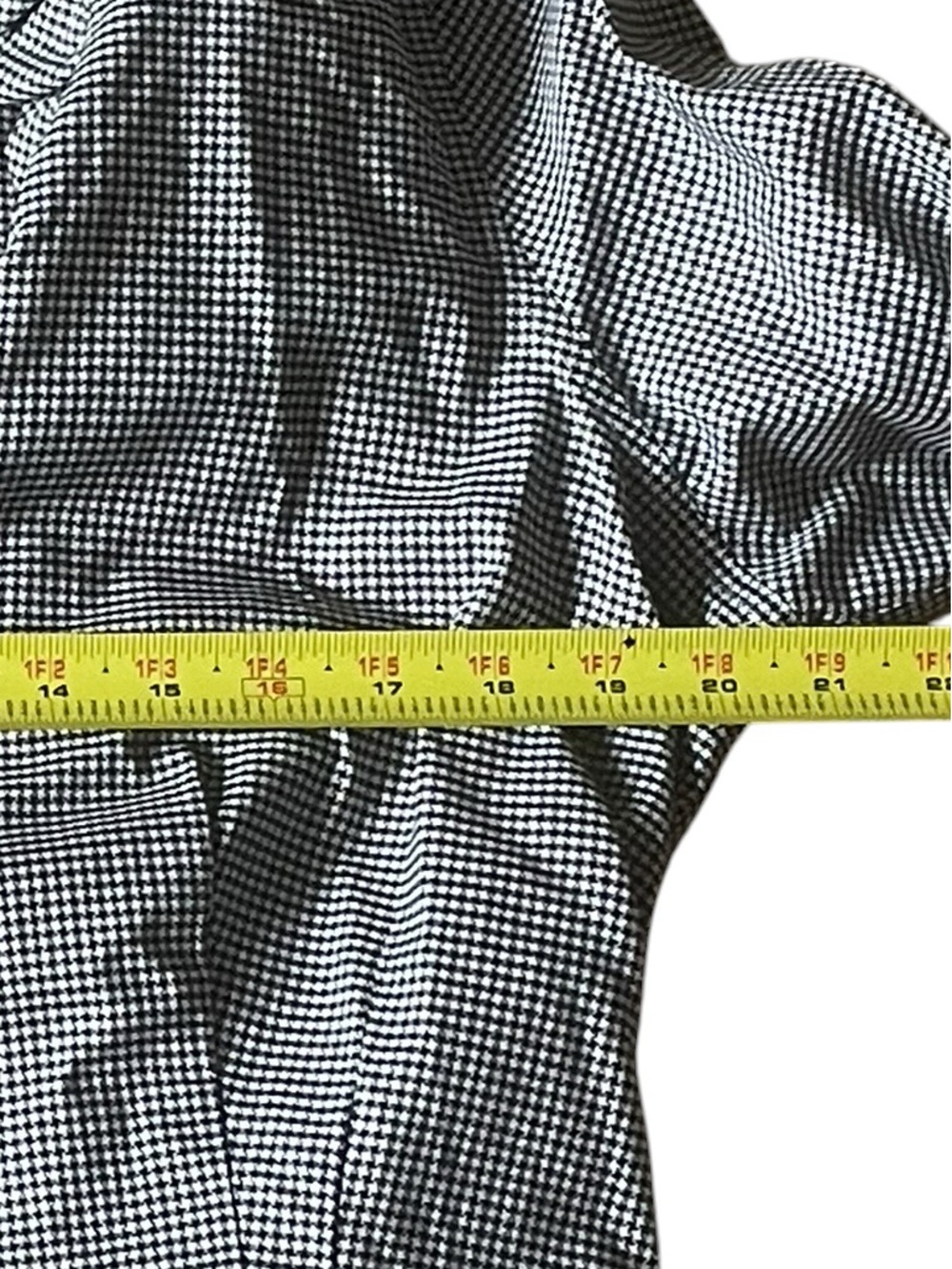 Brooks Brothers Black & White Gingham Ruffle Neck Blouse - Size 14 - Picture 4 of 5